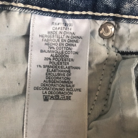 True Religion Jennie Curvy High Rise With Destroy in Light Whisper Size 32 - Picture 10 of 13